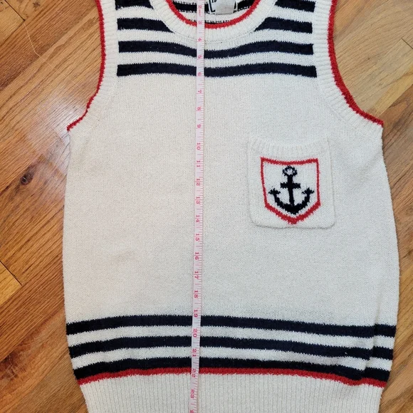 Keneth Too! Nautical Striped Sleeveless Sweater Size  L - Picture 13 of 14